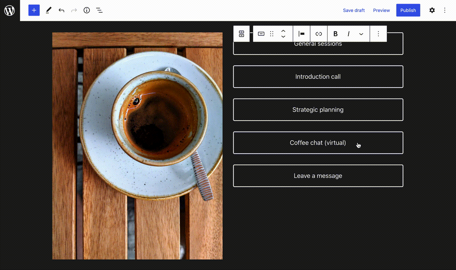 knoppen nemen lay-out over van andere knoppen