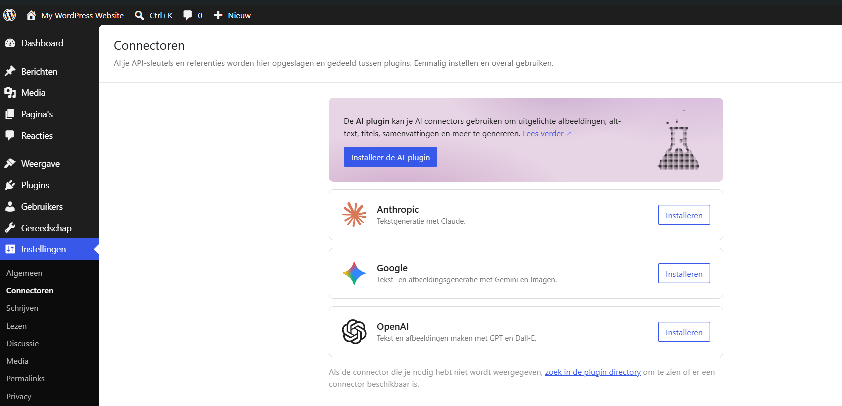 Wordpress Ai integratie